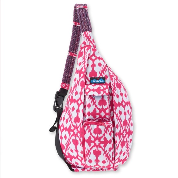 Kavu Handbags - NEW Kavu Rope Sling Bag In Pink Blot